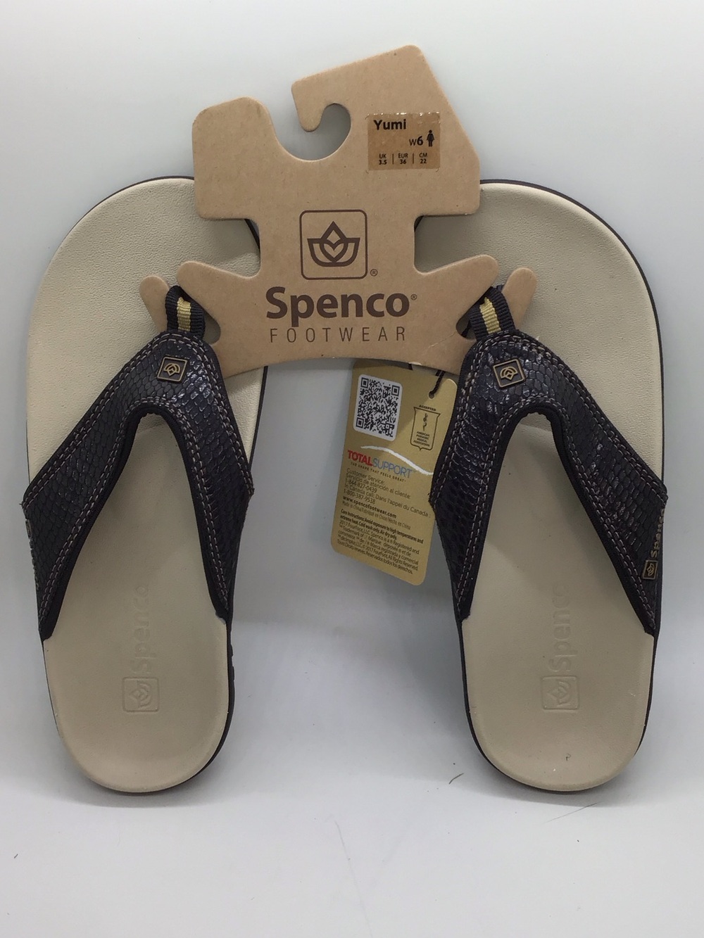 Spenco Yumi Women's Brown Sandal - Supportive Flip Flop